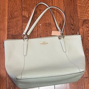 Coach Light Cream Leather Tote